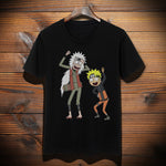 Rick et Morty Naruto Tshirt Noir et Blanc