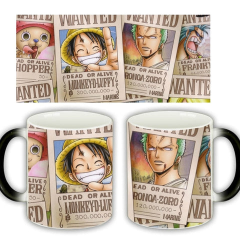 One Piece Mug Zoro Luffy  Franky Chopper WANTED